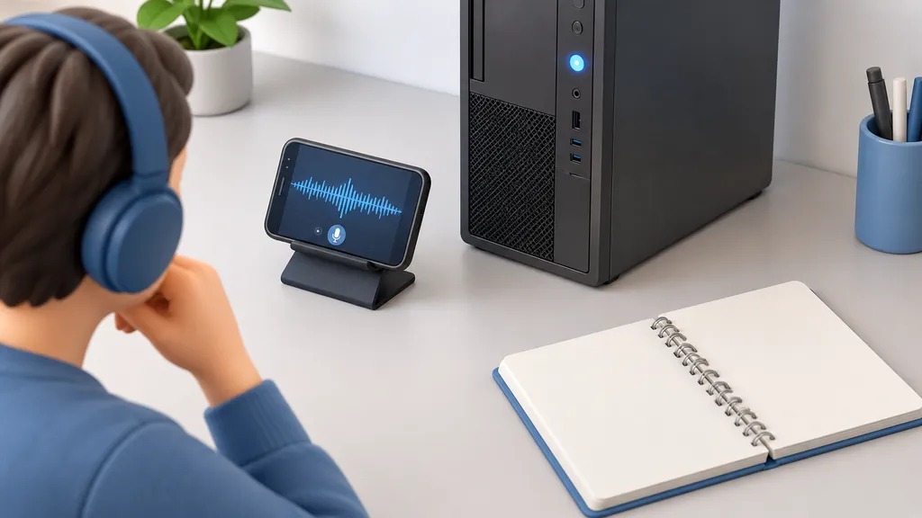 Illustration of recording a repeating computer beep pattern