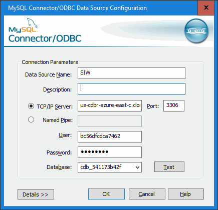 MySQL ODBC configuration