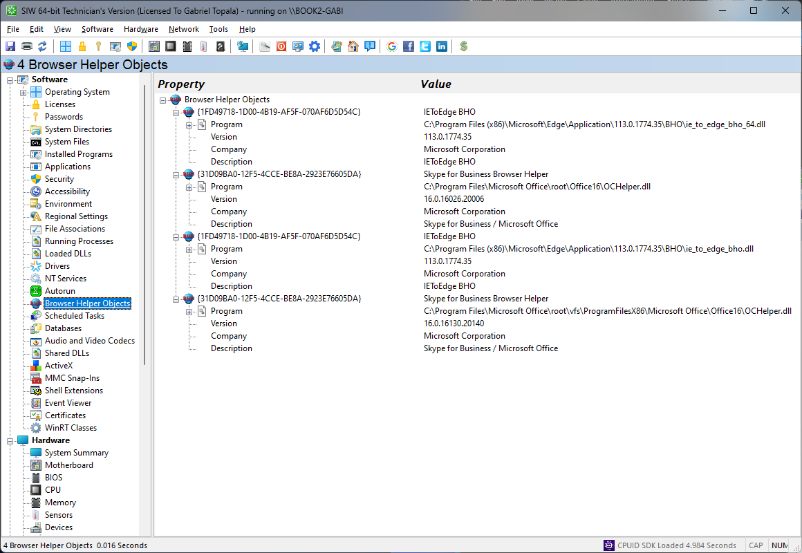 SIW | Browser Helper Objects