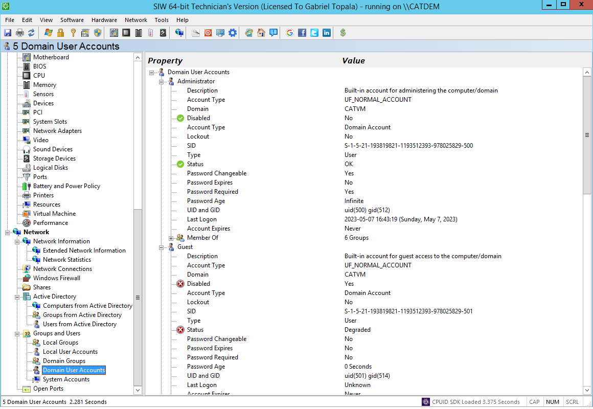 SIW | Domain User Accounts