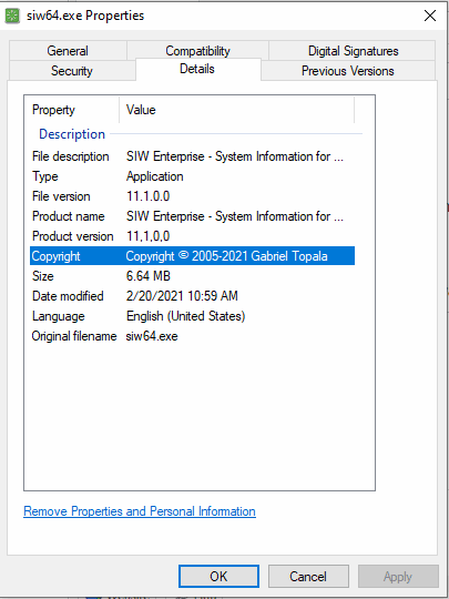 SIW Enterprise Edition system information