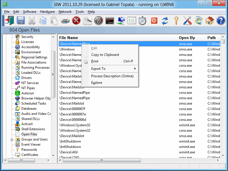 SIW | Open Files