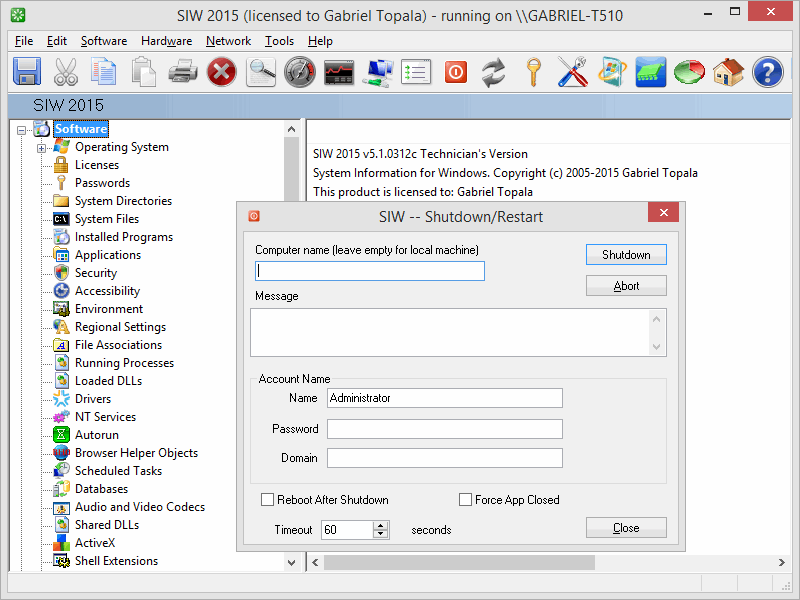 SIW | Shutdown / Restart Computer