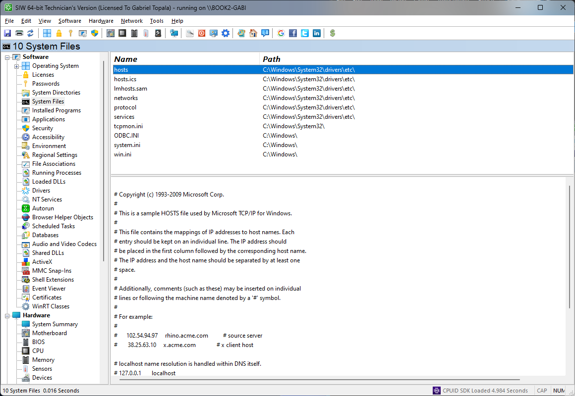 SIW | System Files